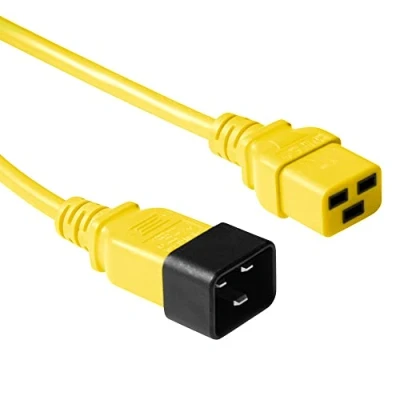 Obrázek ACT kabel pro studené zařízení prodloužení 1,2 m, C19 zdířka na konektor C20, IEC 60320 síťový AK5101 žlutý