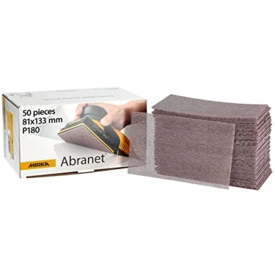 Obrázek Mirka Abranet Síťové brusné proužky 81 x 133 mm suchý zip / zrno P180 50 ks k broušení dřeva, tmele, laku, plastu 5417805018
