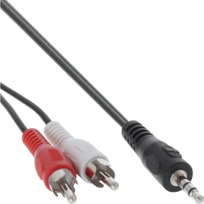 Obrázek Goobay audio kabel, 2 x Cinch zdířka na kolíkovou zástrčkou 3,5 mm stereo, 1,5 m