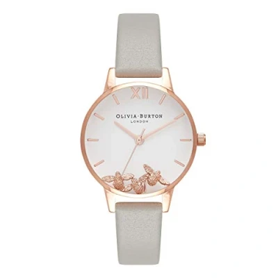Obrázek Olivia Burton Analog Quarzuhr für Damen mit Graues Lederarmband OB16CH03