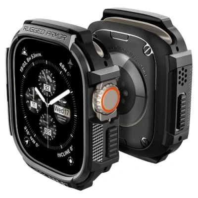 Obrázek Spigen Rugged Armor pouzdro kompatibilní s Apple Watch Ultra 2 (2023) / (2022) 49 mm matná černá