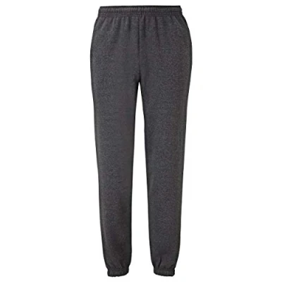 Obrázek Fruit of the Loom Classic Jog Pants pánské tepláky 1/2 s elastickým nebo otevřeným zakončením nohavic, Tmavě šedá melírovaná