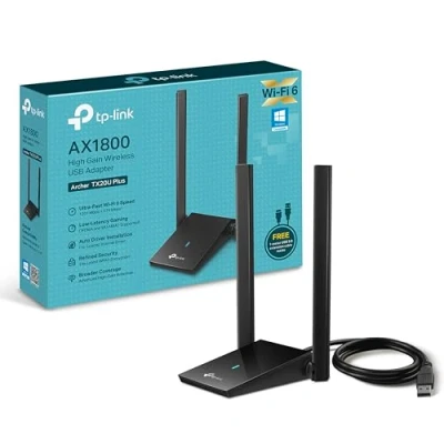 Obrázek TP Link Archer TX20U Plus WLAN Stick pro PC, WiFi 6 AX1800 Dual Band, USB 3.0, MU MIMO, antény s vysokým zesílením, šifrování WPA3, kompatibilní Windows 11/10, černá, único
