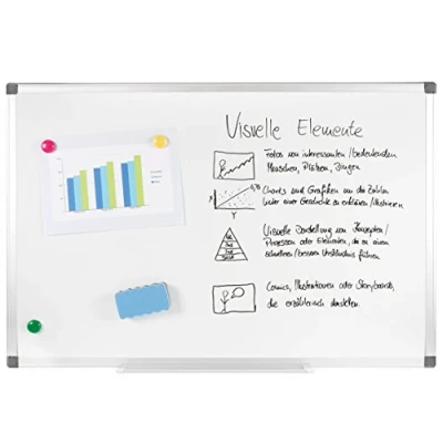 Obrázek Genie Whiteboard XXL (klasická Magnet, tabule na psaní, Abwisch Bar, magnetický, včetně příslušenství, 90 cm x 60)