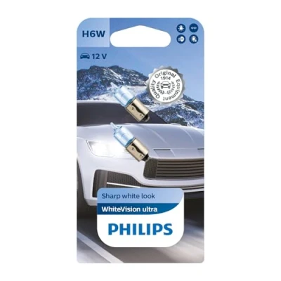 Obrázek Philips WhiteVision ultra H6W signální lampa, dvojitý blister, 543430, Double blister