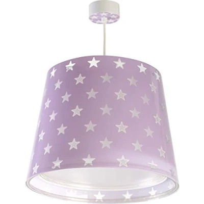 Obrázek Dalber Lampe kinderzimmer, kinderlampe Pendelleuchte Hängelampe, Deckenleuchte Kinder, Deckenlampe kinderzimmer Sterne Malve, 81212L, E27