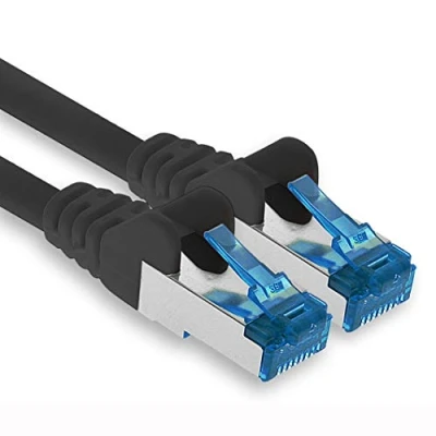 Obrázek 1aTTack.de Patchkabel 5m Ethernet, síť, LAN kabel CAT6a (pro gigabitové sítě, routery, spínače, modemy se vstupem RJ45 černý)