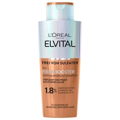 Obrázek L&#039;Oréal Paris Fiber Booster šampon proti ztrátě vlasů, vypadávání pro hustší a silnější vlasy, posiluje vlasová vlákna, méně lámání Elvital, 200 ml