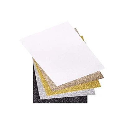 Obrázek Rayher Hobby 53961000 třpytivý filc, 5 desek, barevně tříděné (bílá, stříbrná, kašmírová zlatá, černá), 21 x 30 01 cm, 100% polyester