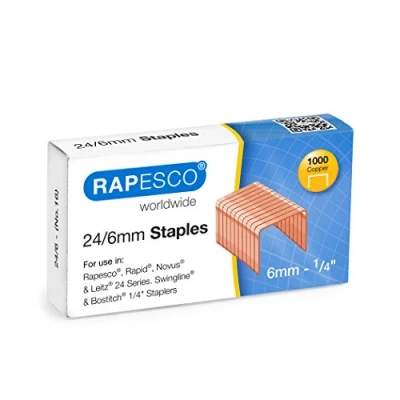 Obrázek Rapesco S24600Z3 24/6mm (č. 16) měděné svorky, 1000 kusů