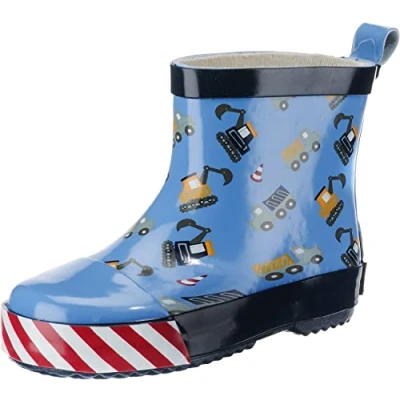 Obrázek Playshoes Unisex Dětské gumové holínky Poloviční kozačky do deště, staveniště