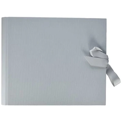 Obrázek Rössler Papier 13161157006 Fotoringbuch s mašlí, 230 x 210 mm, 2 kroužky, 50 stran, šedá, 1 kus