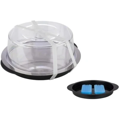 Obrázek APS 9094 Termo podnos sada, sada skládající se z 1 stabilní misky, tác ušlechtilé oceli, 2 chladících akumulátorů, disku pro udržování potravin, Ø 35 cm, výška 15 černý
