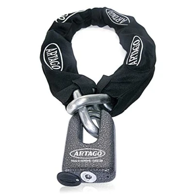 Obrázek ARTAGO 69T100 Kettenschloss Motorrad Doppelfunktion, Maximale Sicherheit Bunker Selection, CLASSE SRA und Sold Secure Gold Homologiert, ø15