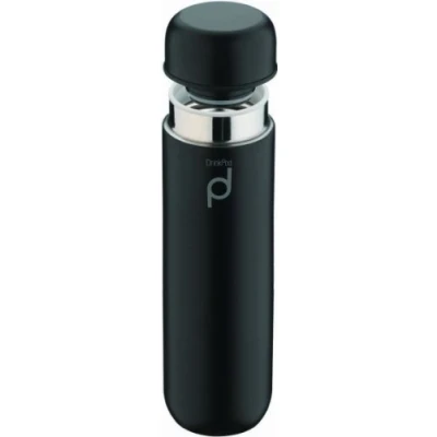 Obrázek Termoska Pioneer DrinkPod z ušlechtilé oceli, 0,3 l, dvouplášťová, termonádoba na potraviny, 6 hodin horká, 24 studená, zabezpečená proti vytečení, bez BPA černá