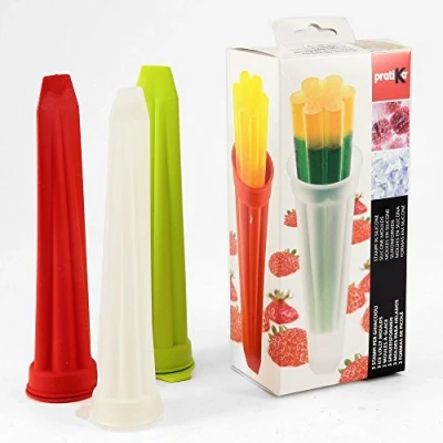 Obrázek Silikomart CAL01 EISSTÜCK SCHIMMEL Set 3 SILIKONFORMEN Ø41.5 H 200 MM, Silikon Holz, Rouge/Vert/Transparent