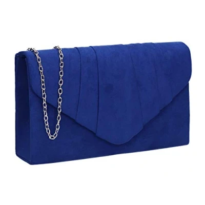 Obrázek SwankySwans Iggy Suede Velvet Envelope Party Prom Clutch Bag Taška, Modrá (Royal Blue 03)