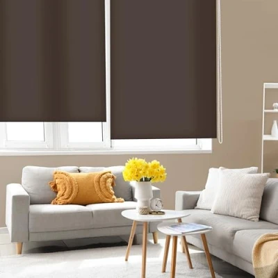 Obrázek Blindecor Ara Lichtdurchlässiges Rollo Dunkelbraun 140 x 250 cm (BxH) Stoffgröße 137 245 Rollos für fenster