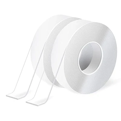 Obrázek Art3d Nano Doppelseitiges Klebeband 2 Rollen à 3 Meter transparentes Mehrzweck Schaumstoff für Teppichmatten Klebeartikel Fotorahmen Bastelwandmontage