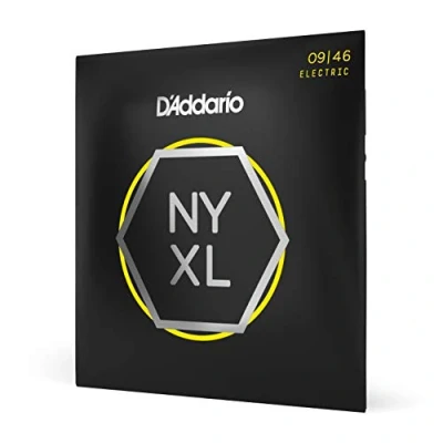 Obrázek D&#039;Addario struny na elektrické kytary Kytarové E kytara Premium elektrická Nejoblíbenější značka strun NYXL0946 ocel &quot;New York&quot; SuperLightTop/RegularBottom (09 46)