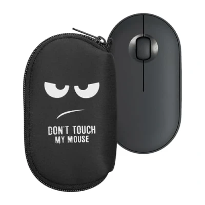 Obrázek kwmobile pouzdro kompatibilní s Logitech Pebble Mouse 2 M350s / M350 neoprenové pro PC ochranné počítač myš taška neoprenová bílé černé