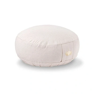 Obrázek Lotuscrafts® meditační polštář s výškou sedáku 10 cm, extra nízký, na jógu špaldovou výplní, kulatý, kulatý podlahu, jógu, polštář, omyvatelný
