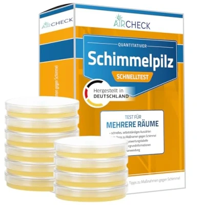 Obrázek Rychlý test plísní, 10 živných půd pro více místností, Made in Germany, vč. návodu a protokolu o vyhodnocování