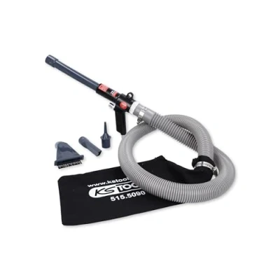 Obrázek KS Tools Vzduchová sací pistole 515.5090 145 mm I vyfukovací s tryskou 1/4&quot; NPT tlaková vč. zesíleného sáčku na zachytávání prachu