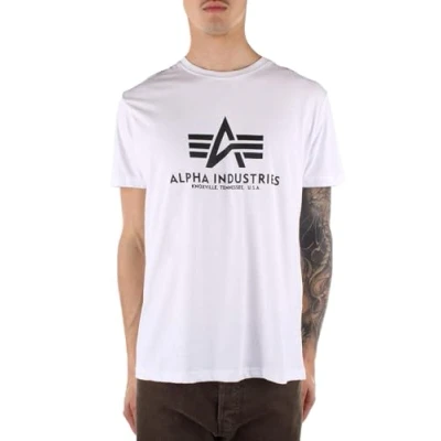 Obrázek Alpha Industries pánské běžné Fit tričko Basic Tričko. S (velikost výrobce: S) bílá