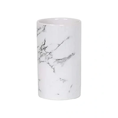 Obrázek MSV Zahnputzbecher Zahnbürstenhalter Toscana 10,5x6,3x6,3 cm Steinoptik Marmor Weißige