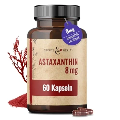 Obrázek Astaxanthin 8 mg Depot kapsle zásoba 2 měsíce 60 kapslí vysoké dávky veganské