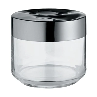 Obrázek Alessi Julieta LC07 Hermetický design kuchyňská sklenice, sklo ve skle s víkem z ušlechtilé oceli 18/10, 50 cl, průhledné