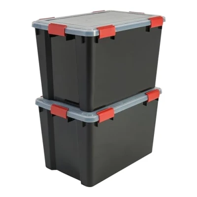 Obrázek Krabice Iris All Weather Box, sada 2, AT LD, pro náročné skladovací podmínky, plast, černá, 70 l