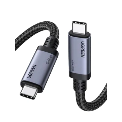 Obrázek UGREEN USB 4 kabel, 80 Gbps C datový 240 W nabíjecí 1M s 16K nebo duální 8K přenos video signálu, kompatibilní MacBook/monitor/dokovací stanicí / iPad/iPhone