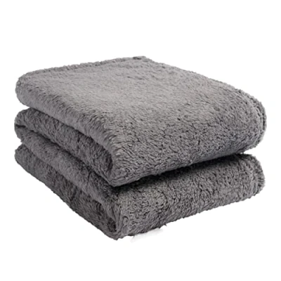 Obrázek Brentfords Teddy Fleece Decke, großer Überwurf über dem Bett, Plüsch, superweich, warm, Sofa Tagesdecke, Anthrazit 125 x 150 cm