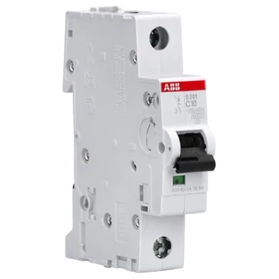 Obrázek ABB S200 MCB jistič vedení typ C, 1pólový 10A 230V System Pro M Compact montáž na DIN lištu