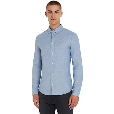 Obrázek Tommy Jeans Pánská košile TJM Slim dlouhý rukáv, Modrá (wilight navy)