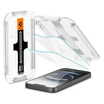 Obrázek Spigen EZ FIT Tvrzené Sklo Čirá Ochrana Obrazovky s Montážním Rámem Apple iPhone 13/13 Pro 2 balení