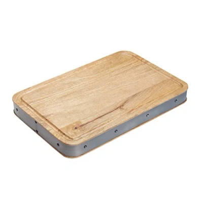 Obrázek Kitchen Craft Krájecí prkénko Industrial 48 x 32 5 cm, dřevo, béžová/šedá, 30 18 cm