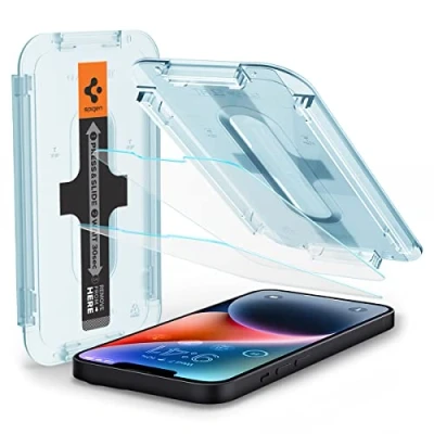 Obrázek Spigen EZ FIT Tvrzené Sklo Čirá Ochrana Obrazovky s Montážním Rámem Apple iPhone 13 Pro Max 2 balení