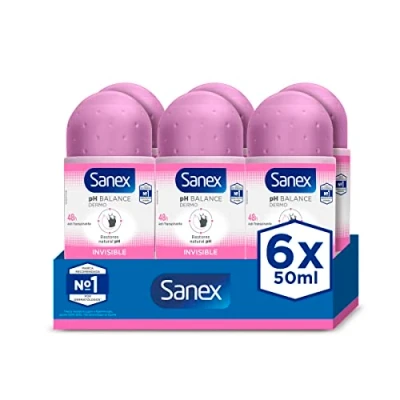 Obrázek Sanex Roll On Invisible Dry (New Pack) balení 6, 300 ml