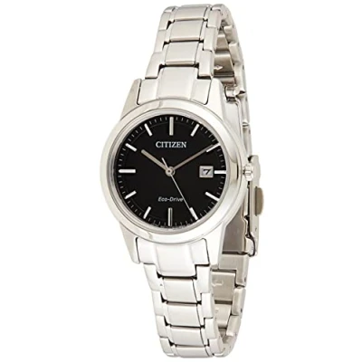 Obrázek Citizen 32001314 Dámské Hodinky Analogue Quartz Eco Drive Stainless Steel, černá,