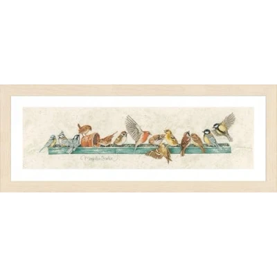 Obrázek Lanarte Zählmusterpackung Vögel Futterstelle Kreuzstichpackung, Baumwolle, Mehrfarbig, 69 x 18 0.3 cm