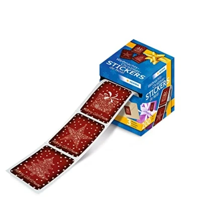 Obrázek HERMA 15136 vánočních nálepek na roli, Merry Christmas červená, vánoční dekorace, dárek, nálepka, 200 malých lesklých motivů, etikety