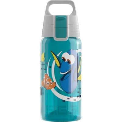 Obrázek SIGG Dětská láhev na pití Viva One Disney Najde Nemo Dory vhodná pro sycené nápoje zabezpečená proti vytečení do myčky nádobí bez BPA sport a škola modrá 0,5 l
