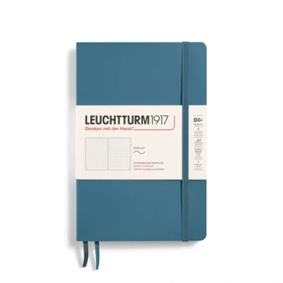 Obrázek LEUCHTTURM1917 365643 zápisník Paperback (B6+), měkký obal, 123 očíslovaných stran, Stone Blue, Dotted