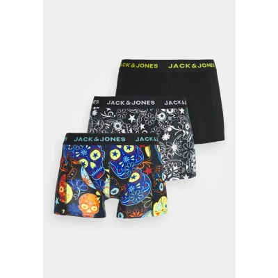 Obrázek Jack &amp; Jones Jacsugar Skull Trunks 3 PACK Boxerky, Muži, Velikost: Small, Black/blazing yellow