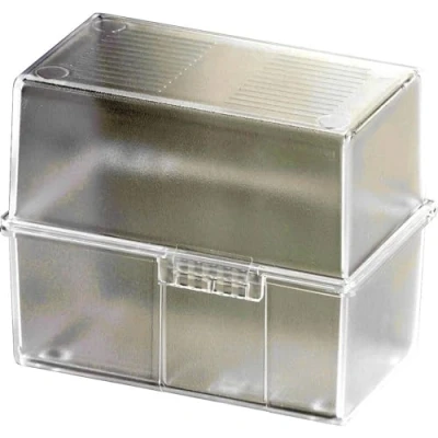 Obrázek HAN Kartotéční box DIN A6 na šířku, moderní design pro 400 kartotéčních karet s ocelovým kloubem, výukový box, 976 63, průsvitná čirá