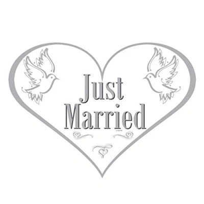 Obrázek Folat Štítek na dveře Just Married svatba srdce