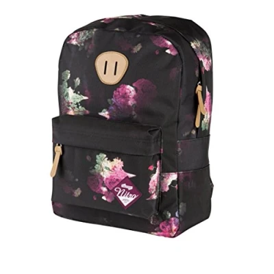 Obrázek Nitro Urban Classic, Old School Daypack s polstrovanou přihrádkou na laptop, streetpack, Batoh pro každodenní nošení, školní batoh, 20 l, Dead Flower, černá (Negro Rose),